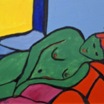 Acryl schilderij, Maya Wildevuur, Vrouw, 1996